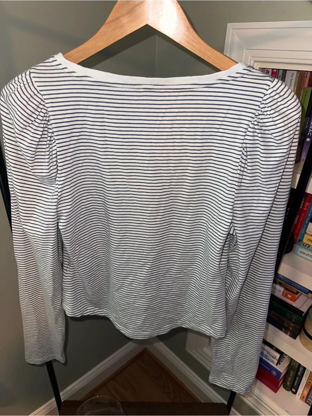 🤍 Anthropologie- Maeve Lace Detail Puff Shoulder Long Sleeve Knit Top